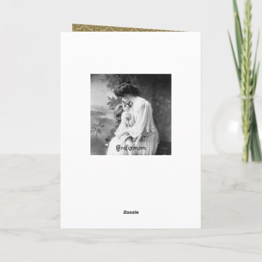 winterkerstman in Golden Sleigh Feestdagen Kaart (Achterkant)