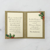  winterkerstman in Golden Sleigh Feestdagen Kaart (Binnen)