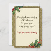  winterkerstman in Golden Sleigh Feestdagenkaart (Achterkant)