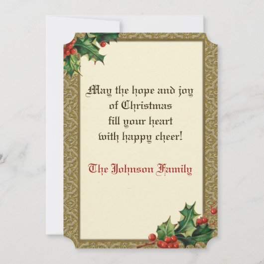  winterkerstman in Golden Sleigh Feestdagenkaart (Achterkant)