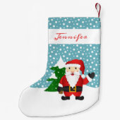 winterkerstman met  naam kleine kerstsok (Achterkant)