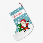 winterkerstman met  naam kleine kerstsok (Achterkant (Hangend))