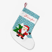 winterkerstman met  naam kleine kerstsok (Voorkant (Hangend))