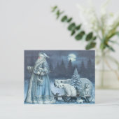  winterKerstman met poolBeren Feestdagenkaart (Staand voorkant)