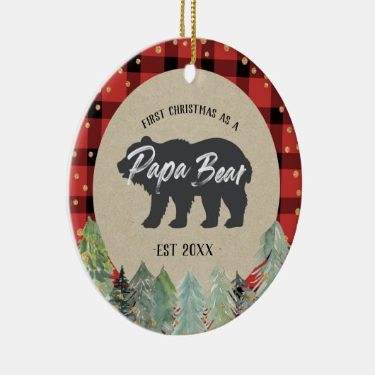 Winterkerstmis als Ornament van het Papa-Beer (Rechts)