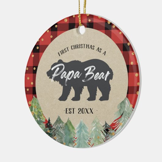 Winterkerstmis als Ornament van het Papa-Beer (Links)