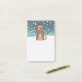 Winterkerstmis feestdagen santa hat cat'cat in sne post-it® notes (Op bureau)