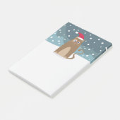 Winterkerstmis feestdagen santa hat cat'cat in sne post-it® notes (Schuin)