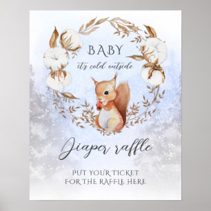 WinterKerstmis Het is koud buiten Baby shower Poster