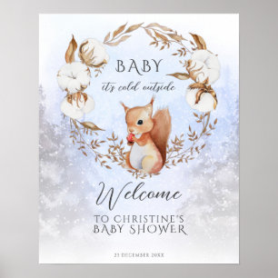 WinterKerstmis Het is koud buiten Baby shower. Poster