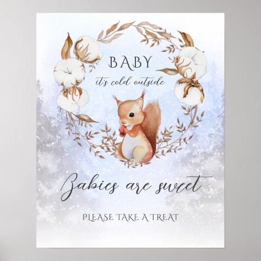 WinterKerstmis Het is koud buiten Baby shower. Poster (Voorkant)