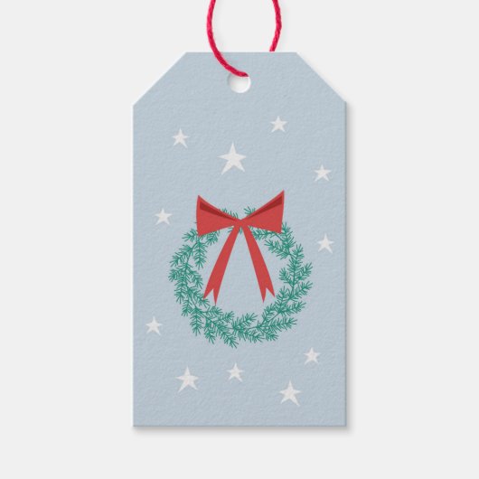 Winterkerstmis met Boog Retro geïnspireerd Cadeaulabel (Voorkant)