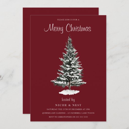 WinterKerstmis: Moderne winterfeest Kaart (Voorkant / Achterkant)