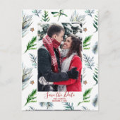 Winterkerstmis Save the Date briefkaart (Voorkant)