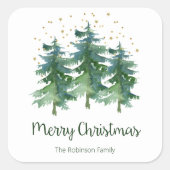 Winterkerstmis Vierkante Sticker (Voorkant)