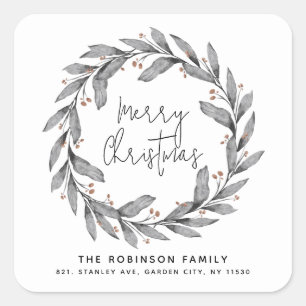 Winterkerstmis Wreatreturn Address Label