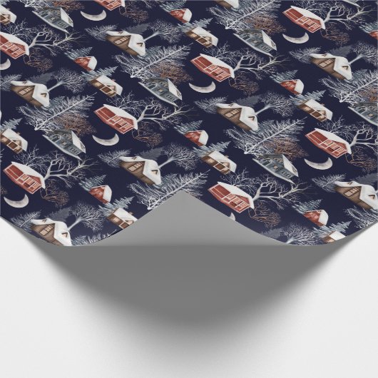 Winterkerstpatroon Cadeaupapier (Hoek)