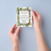 Winterkerstpine Waterverf Lijst bruiloft Flyer (Hand)