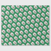 Winterkerstpommeren (wit) Dog Scarf Snow Cadeaupapier (Vlak)