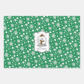 Winterkerstpommeren (wit) Dog Scarf Snow Inpakpapier Vel (Voorkant)