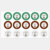 Winterkerstpommeren (wit) Dog Scarf Snow Labels (Vel)