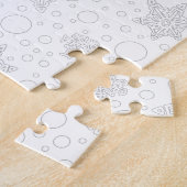 Winterkerstpommern (witte hond) legpuzzel (Zijkant)