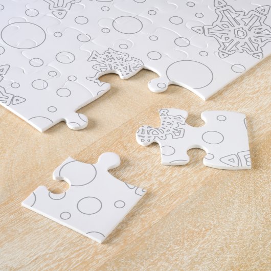 Winterkerstpommern (witte hond) legpuzzel (Zijkant)