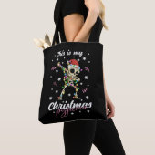 Winterkerstpyjama skelet tote bag (Dichtbij)