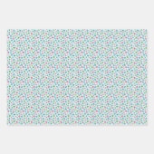 Winterkerstretro geïnspireerde blauwe patronen inpakpapier vel (Voorkant)