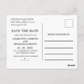 Winterkerstrood huwelijk sparen de datum briefkaart (Achterkant)