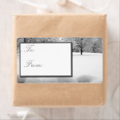 Winterkerstscène-cadeaulabels Etiket (Insitu)