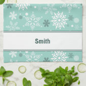 Winterkerstseizoen Turquoise-Blue Theedoek (Gevouwen)