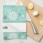 Winterkerstseizoen Turquoise-Blue Theedoek (Quarter Fold)