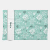 Winterkerstseizoen Turquoise-Blue Theedoek (Horizontaal)