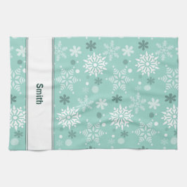 Winterkerstseizoen Turquoise-Blue Theedoek