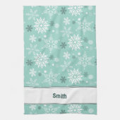 Winterkerstseizoen Turquoise-Blue Theedoek (Verticaal)