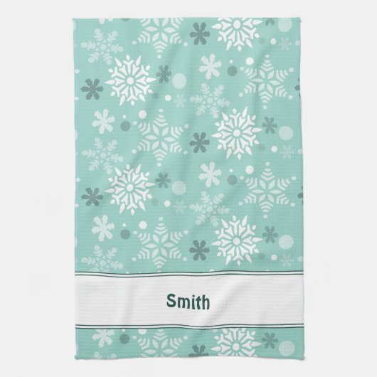 Winterkerstseizoen Turquoise-Blue Theedoek (Verticaal)