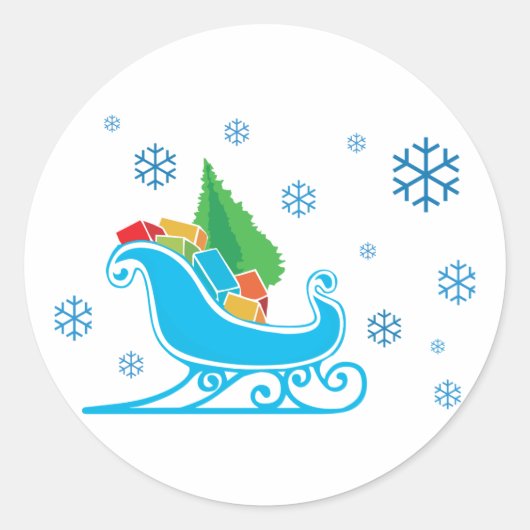 Winterkerstslee Stickers (Voorkant)