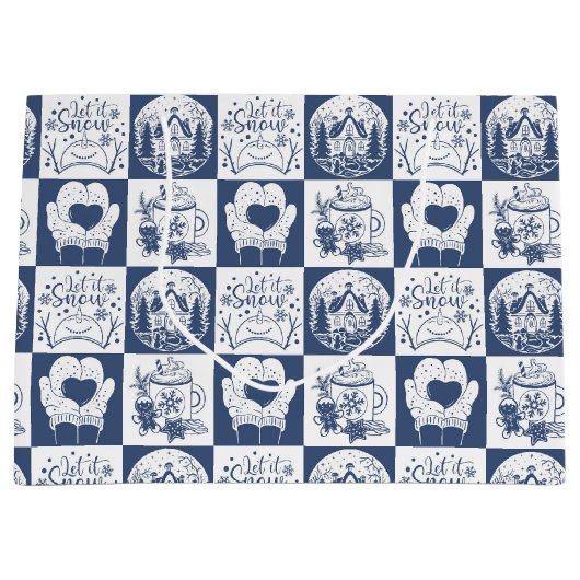 Winterkerstsneeuw Groot Cadeauzakje (Voorkant)