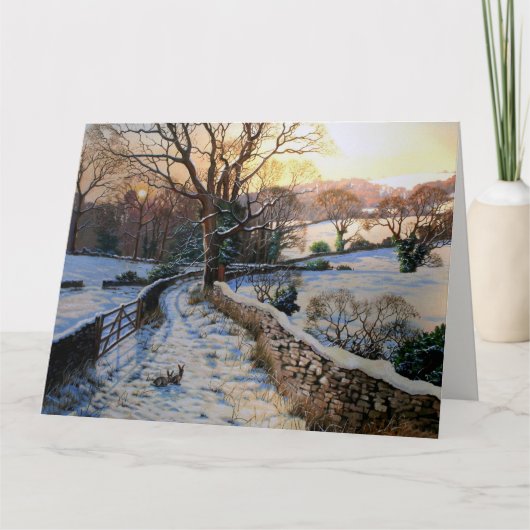 winterkerstsneeuwlandschap kaart (Voorkant)