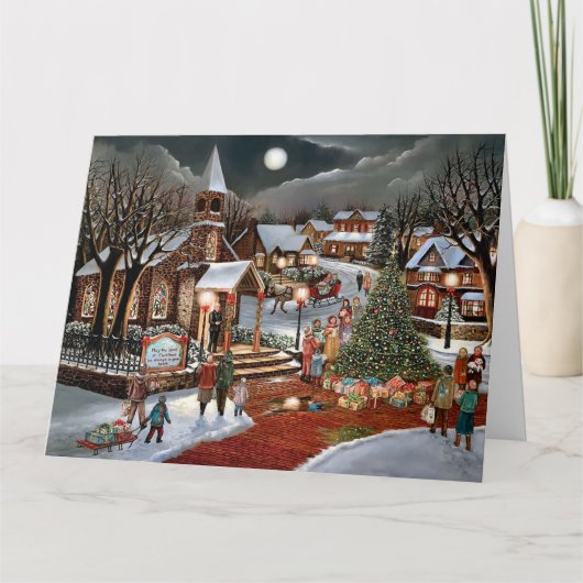 winterkerstsneeuwlandschap kaart (Voorkant)