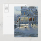 Winterkerstsneeuwscène Feestdagenkaart (Voorkant / Achterkant)