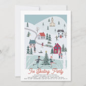 Winterkerststad/dorp ijsschaatsdag kaart (Voorkant)