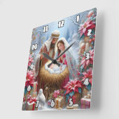 Winterkerststal, de gloed van de Heilige Familie Vierkante Klok (Hoek)