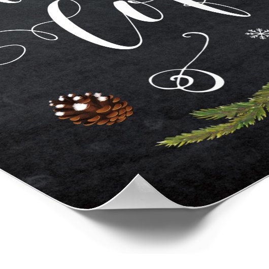 winterkerstthee en koffiegebaar bruiloft poster (Hoek)