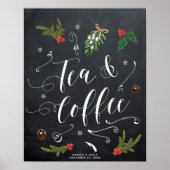 winterkerstthee en koffiegebaar bruiloft poster (Voorkant)