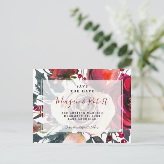 winterkerstvakantie met uitzondering van de datumk aankondigingskaart (Staand voorkant)