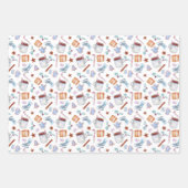 Winterkerstvakantie Schaatsen met snoepsuikerriet Inpakpapier Vel (Voorkant)