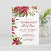 WinterkerstVrijgezellenfeest Red Poinsettias Kaart (Staand voorkant)