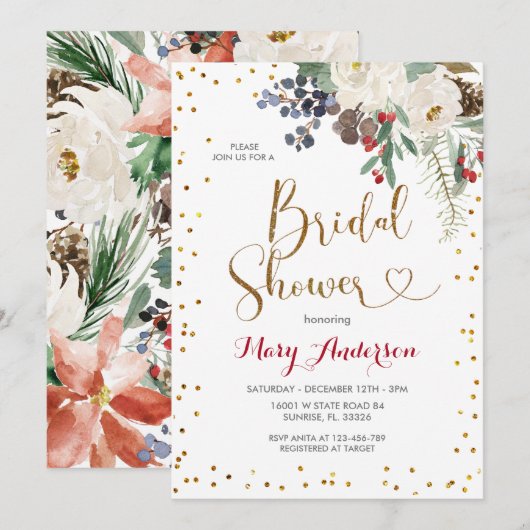 Winterkerstwitte Vrijgezellenfeest Kaart (Voorkant / Achterkant)